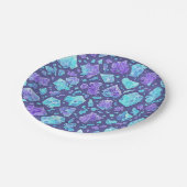 Paarse en Blauwgroen Pareltjes Papieren Bordje (Gekanteld)