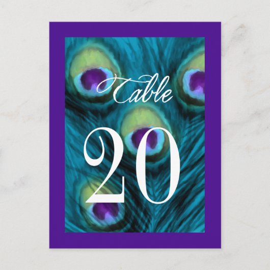 Paarse en Blauwgroen Peacock Fantasy Briefkaart (Voorkant)