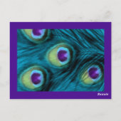 Paarse en Blauwgroen Peacock Fantasy Briefkaart (Achterkant)