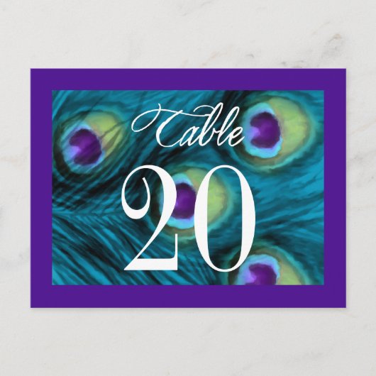 Paarse en Blauwgroen Peacock Fantasy Briefkaart (Voorkant)