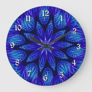Paarse en Blauwgroen Petals Mandala Grote Klok