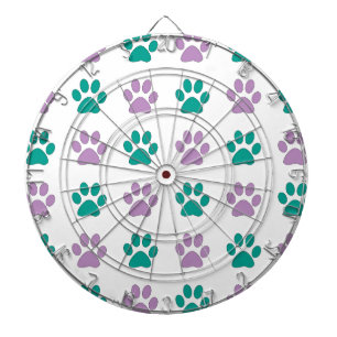 Paarse en blauwgroen pupppokken dartbord