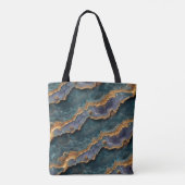 Paarse en Blauwgroen Rock Interieurpatroon Tote Bag (Achterkant)