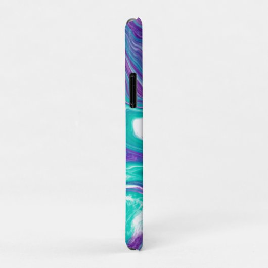 Paarse en Blauwgroen schildkunst Case-Mate iPhone Case (Achterkant/rechts)