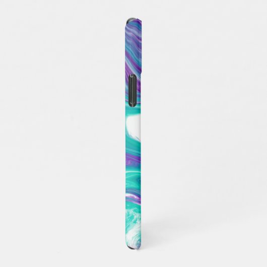 Paarse en Blauwgroen schildkunst iPhone Hoesje (Rechterkant)