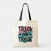 Paarse en Blauwgroen sterren en vleermuizen Trick  Tote Bag (Achterkant)