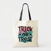 Paarse en Blauwgroen sterren en vleermuizen Trick  Tote Bag (Voorkant)