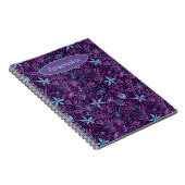 Paarse en Blauwgroen Tropische Flowers Summer pers Notitieboek (Rechterzijde)