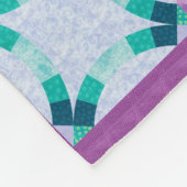 Paarse en Blauwgroen trouwring Quilt Design Fleece Deken (Hoek)