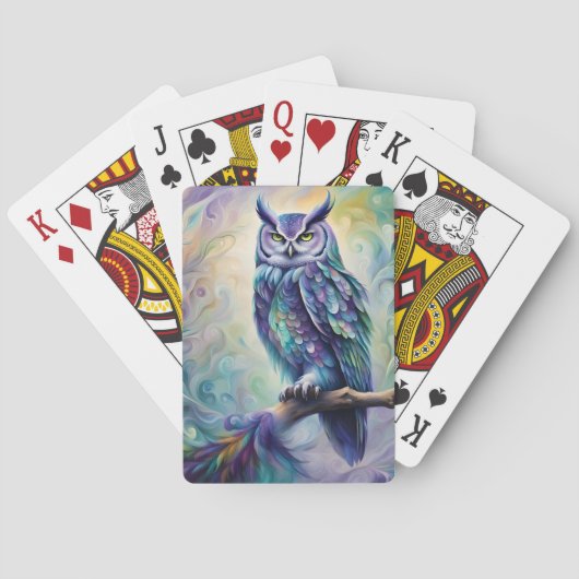 Paarse en Blauwgroen uil Pokerkaarten (Achterkant)