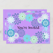 Paarse en Blauwgroen uitnodiging (Voorkant / Achterkant)