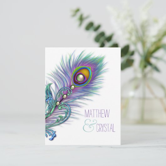 Paarse en Blauwgroen uitnodiging tot inschrijving (Staand voorkant)