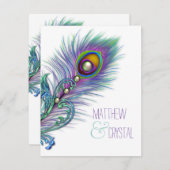 Paarse en Blauwgroen uitnodiging tot inschrijving  (Voorkant / Achterkant)