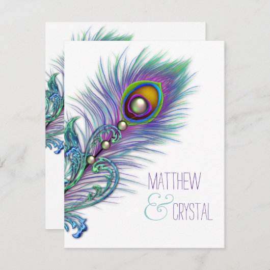 Paarse en Blauwgroen uitnodiging tot inschrijving  (Voorkant / Achterkant)