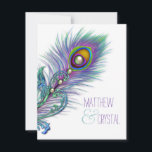 Paarse en Blauwgroen uitnodiging tot inschrijving<br><div class="desc">Mooie lavendel paarse en blauwgroen blauwe huwelijksuitnodigingen. Deze elegante blauwgroen uitnodiging voor een blauwe pauw bruiloft is eenvoudig aangepast aan uw evenement met uw keuze uit lettertypestijl, kleur en tekst op de voor- en achterzijde. U kunt de achtergrondkleur wijzigen. Dit is een gedrukt grafisch ontwerp zonder echte edelstenen, juwelen, enz....</div>