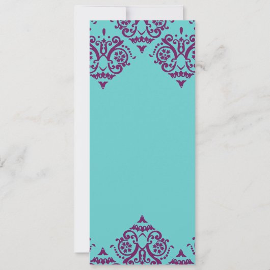 Paarse en Blauwgroen uitnodiging tot weddenschappe (Achterkant)