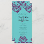 Paarse en Blauwgroen uitnodiging tot weddenschappe (Voorkant / Achterkant)