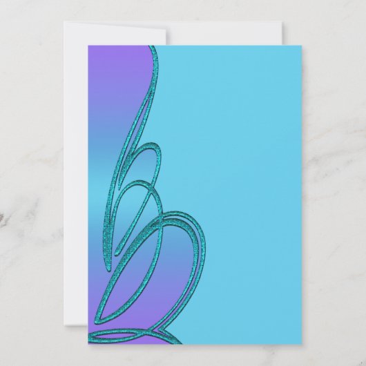 Paarse en Blauwgroen verjaardagsfeestje Kaart (Achterkant)