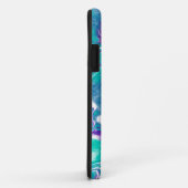 Paarse en Blauwgroen Vloeibare Kunstmarmer Case-Mate iPhone Case (Achterkant/rechts)