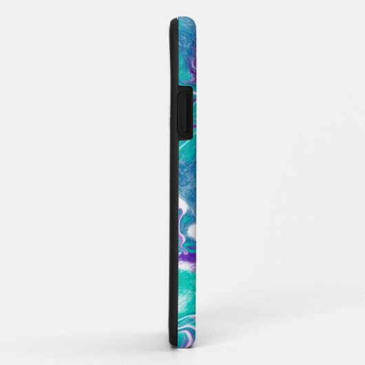 Paarse en Blauwgroen Vloeibare Kunstmarmer Case-Mate iPhone Case (Achterkant/rechts)