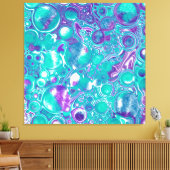 Paarse en Blauwgroen Vloeibare Kunstmarmer zoals b Canvas Afdruk (Insitu (Woonkamer))