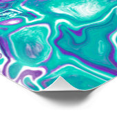 Paarse en Blauwgroen Vloeibare Kunstmarmer zoals b Perfect Poster (Hoek)