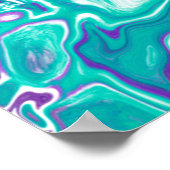 Paarse en Blauwgroen Vloeibare Kunstmarmer zoals C Poster (Hoek)