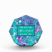 Paarse en Blauwgroen Vloeiende Kunstmarmer zoals C Fotoblokken (Voorkant)