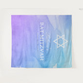 Paarse en Blauwgroen Waterverf Bat Mitzvah Achterg Wandkleed (Voorkant (horizontaal))