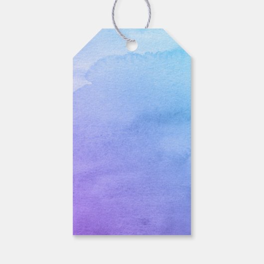 Paarse en Blauwgroen Waterverf Bat Mitzvah Cadeaulabel (Achterkant)