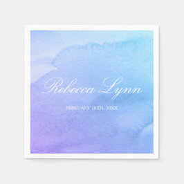 Paarse en Blauwgroen Waterverf Bat Mitzvah Servetten