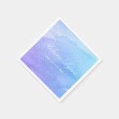 Paarse en Blauwgroen Waterverf Bat Mitzvah Servetten (Hoek)