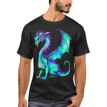 Paarse en Blauwgroen Waterverf Dragon
