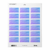Paarse en Blauwgroen Waterverf Etiket (Full Sheet)