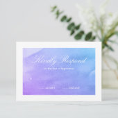 Paarse en Blauwgroen Waterverf RSVP (Staand voorkant)