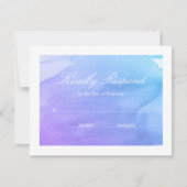 Paarse en Blauwgroen Waterverf RSVP (Voorkant)