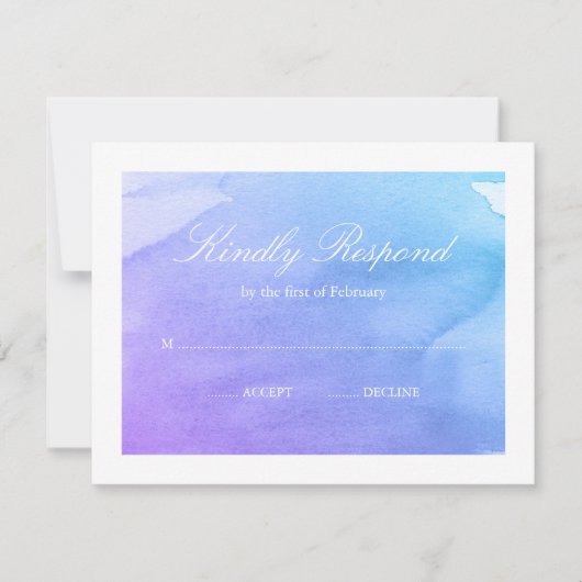 Paarse en Blauwgroen Waterverf RSVP (Voorkant)