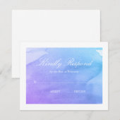 Paarse en Blauwgroen Waterverf RSVP (Voorkant / Achterkant)