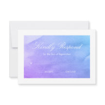 Paarse en Blauwgroen Waterverf RSVP