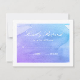 Paarse en Blauwgroen Waterverf RSVP Kaartje