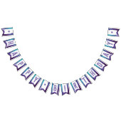 Paarse en Blauwgroen Waterverf zeester Happy Birth Vlaggetjes (Alle)