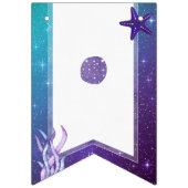 Paarse en Blauwgroen Waterverf zeester Happy Birth Vlaggetjes (Eerste vlag)