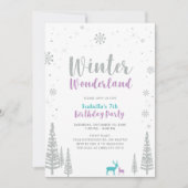 Paarse en Blauwgroen winterWonderland Kinderen van Kaart (Voorkant)