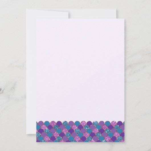 Paarse en Blauwgroen zeemeermin Baby shower Kaart (Achterkant)