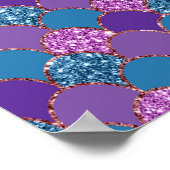 Paarse en Blauwgroen Zeemeermin Verjaardag Welkoms Poster (Hoek)