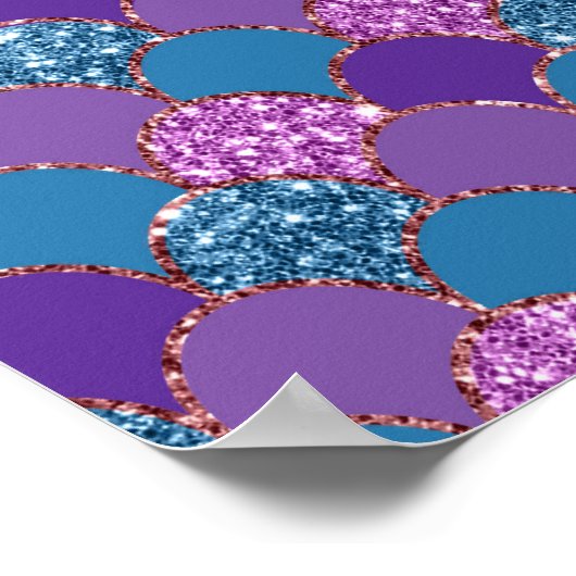 Paarse en Blauwgroen Zeemeermin Verjaardag Welkoms Poster (Hoek)