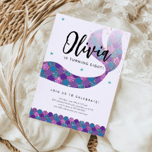 Paarse en Blauwgroen Zeemeermin Verjaardagsfeest