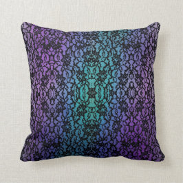 Paarse en Blauwgroen zwarte Lace Gothic Pillow Kussen