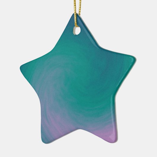 Paarse en Blauwgroen Zwirl Star Ornament (Links)
