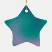Paarse en Blauwgroen Zwirl Star Ornament (Achterkant)